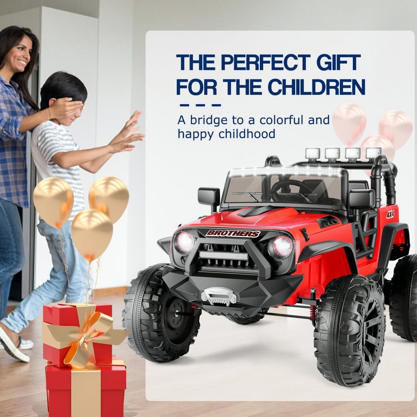 Electric Ride-On ATV Jeep Truck for Kids with MP3 Player - 12V/24V 4-Wheeler Car Toy for Toddlers