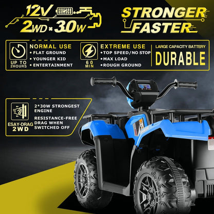12V/24V Electric Jeep Truck ATV Ride-On Toy with Parental Remote Control for Kids