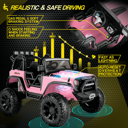 12V/24V Electric Jeep Truck ATV Ride-On Toy with Parental Remote Control for Kids