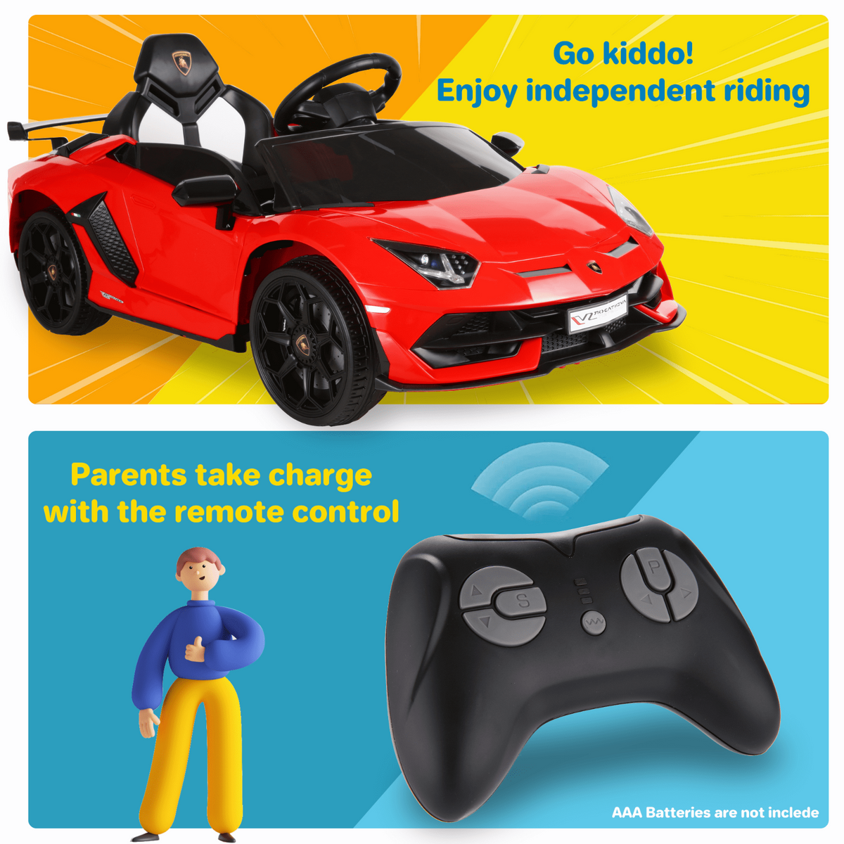 12V/24V Electric Ride On Jeep Toy Car with USB, Bluetooth, and Remote Control for Kids