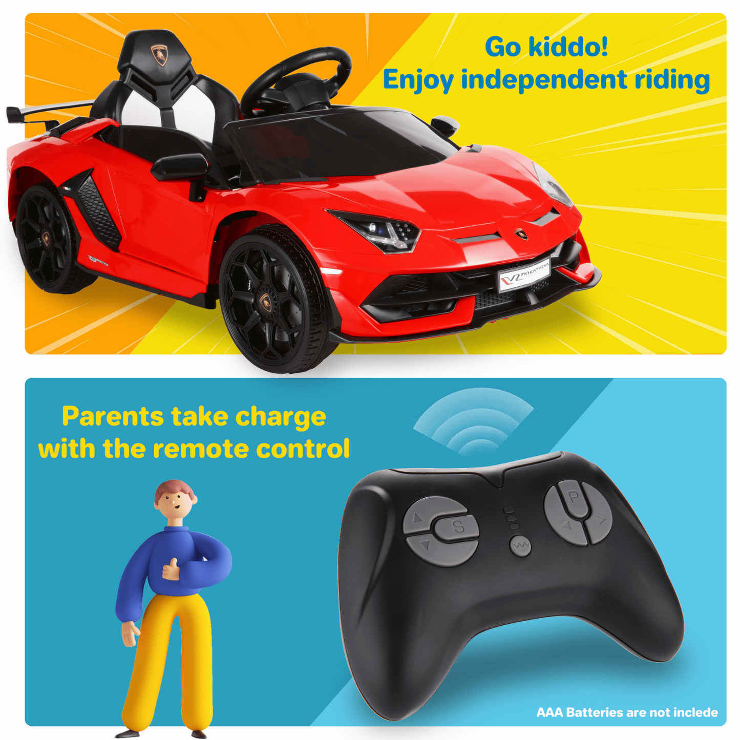 2-Seater Electric Ride-On Truck for Kids with Parental Remote Control - 12V