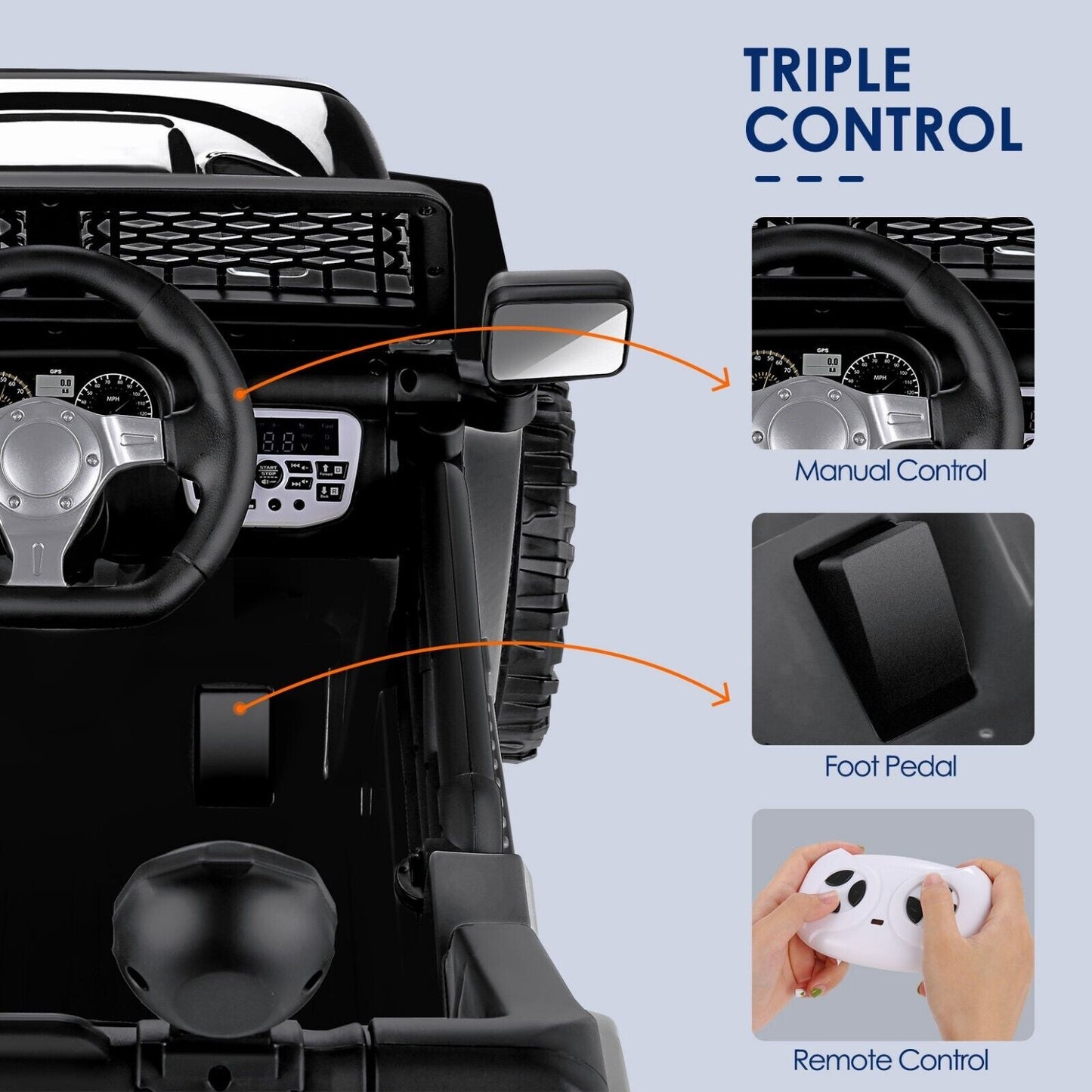2-Seater Kids Electric Ride-On Truck with Remote Control - 24V/12V Power Options
