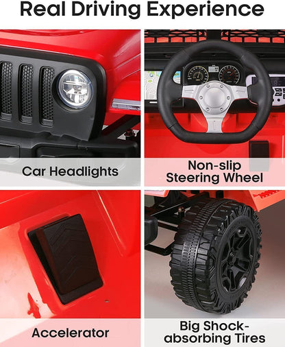 Electric Kids Ride On Car Power Wheels Jeep 2 Seater with 12V 7Ah Battery for Safe and Fun Playtime