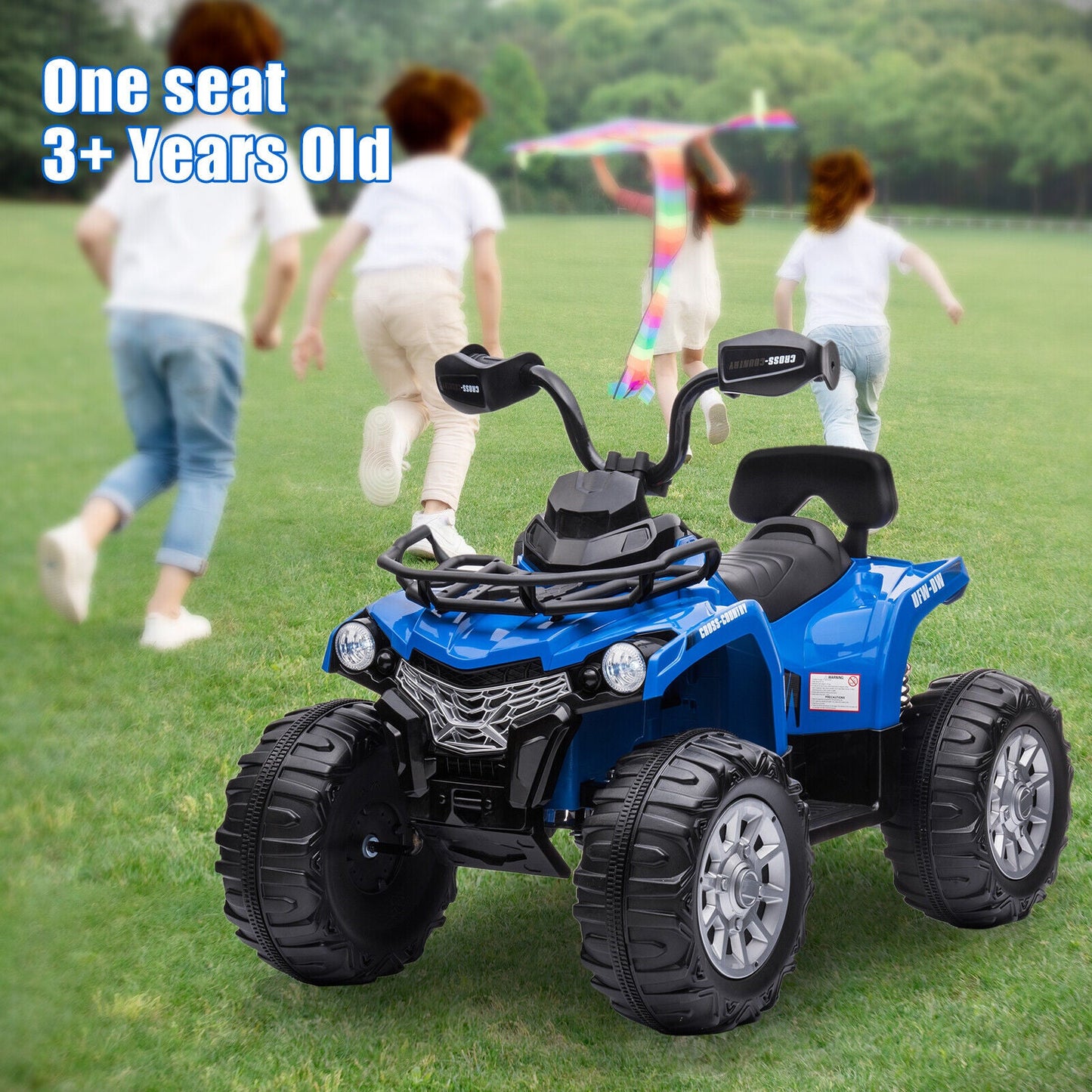 12V Battery Powered Electric ATV Quad for Kids - 4-Wheel Ride On Toy with 2 Speed Options