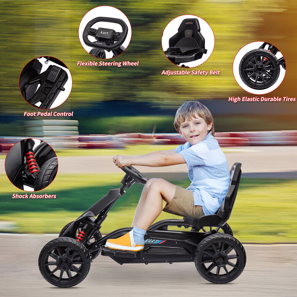 12V Battery Powered Go Kart: 2 Speeds Electric Ride on Toy for Kids - Perfect Gift!