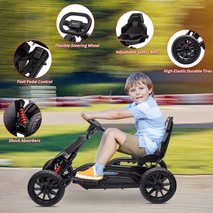 12V Battery Powered Go Kart: 2 Speeds Electric Ride on Toy for Kids - Perfect Gift!