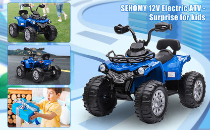 12V Electric Ride-On ATV Quad for Kids with MP3 and Lights - 2 Speeds, Perfect Gift for Adventure Seekers