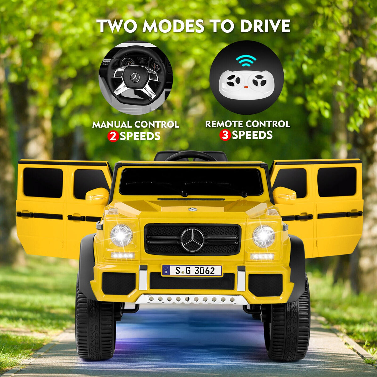 12V Battery-Powered Kids Ride-On Truck with LED Lights, Music, and Remote Control