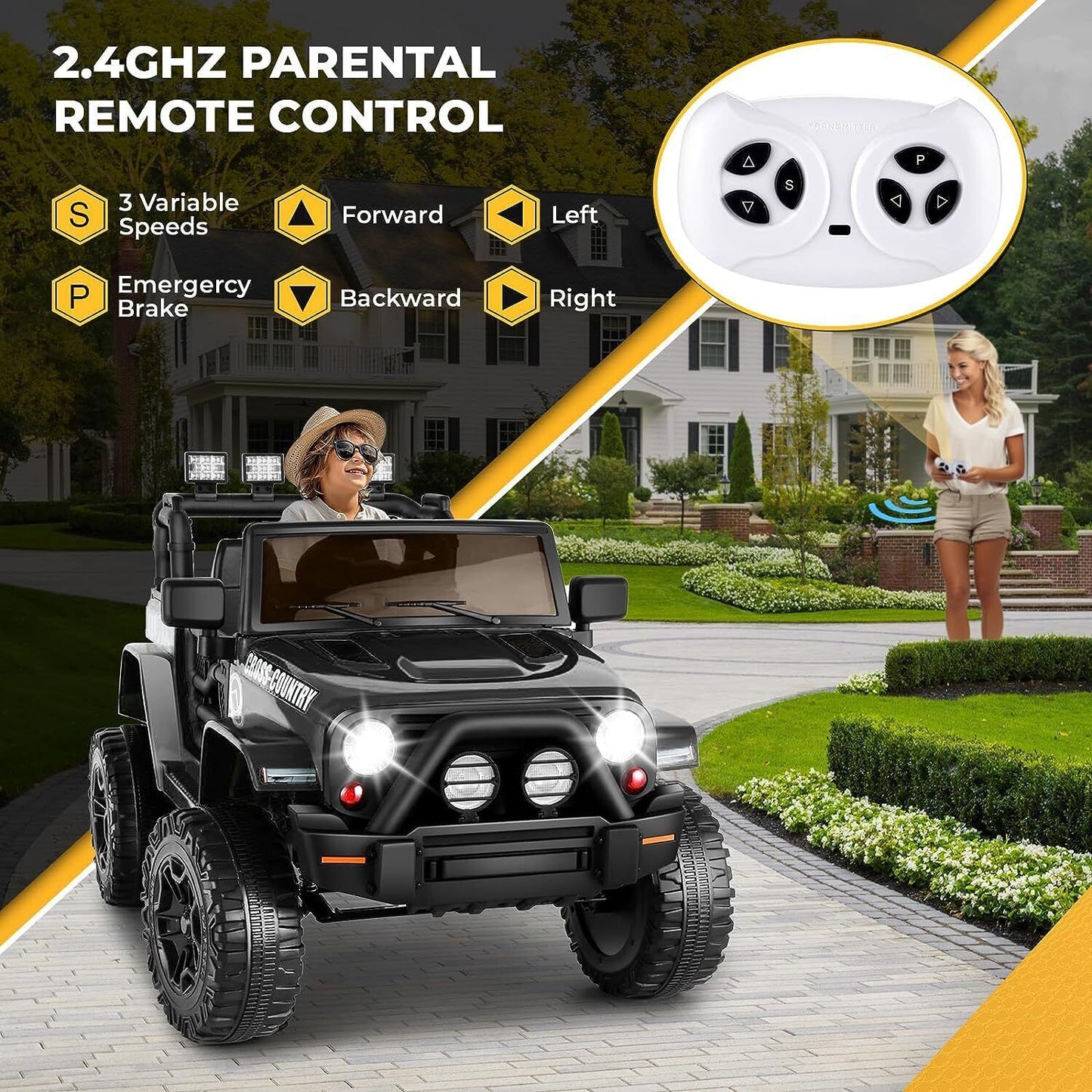 12V Battery Powered Electric Ride-On Truck for Kids with Remote Control