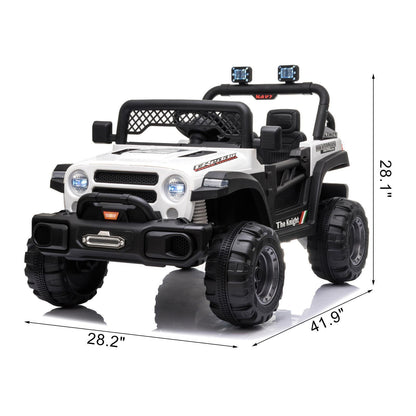 12V Battery Powered Ride On Truck with 2 Front LED Lights - Perfect Gift for Kids
