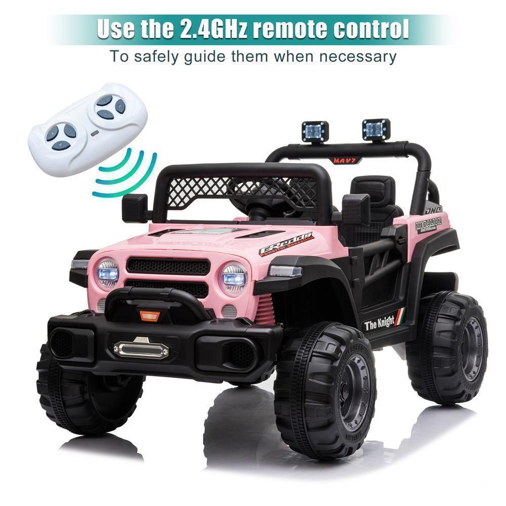 12V Battery Powered Ride On Truck with 2 Front LED Lights - Perfect Gift for Kids