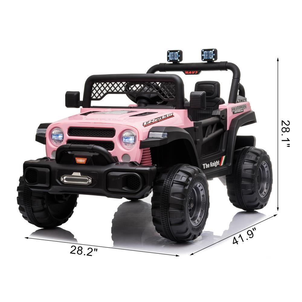 12V Battery Powered Ride On Truck with 2 Front LED Lights - Perfect Gift for Kids