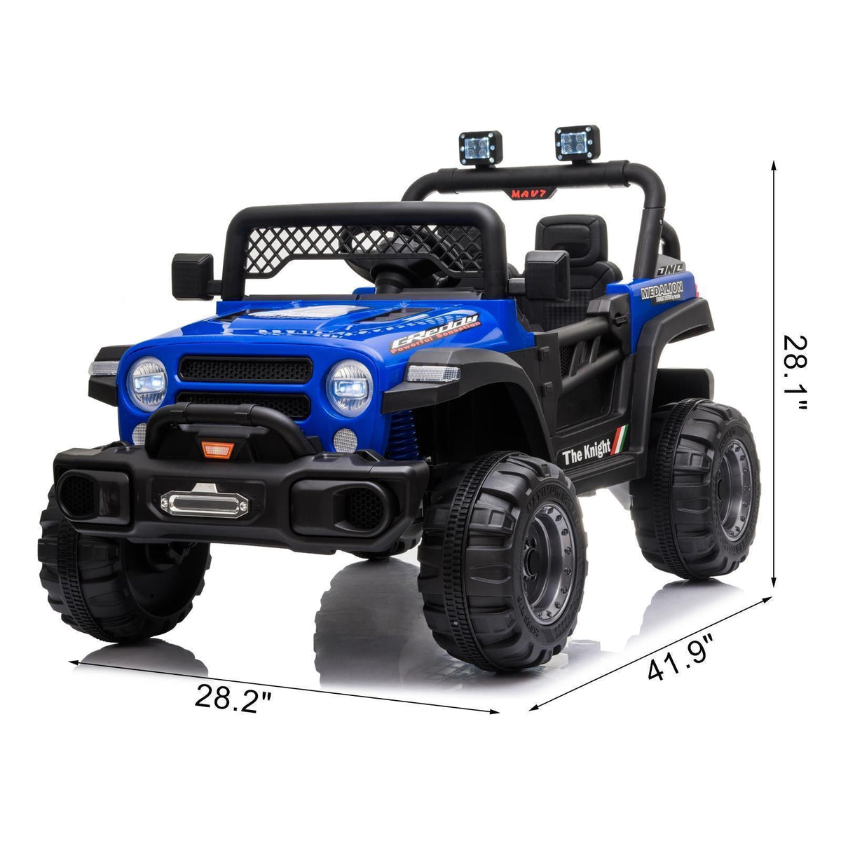 12V Battery Powered Ride On Truck with 2 Front LED Lights - Perfect Gift for Kids