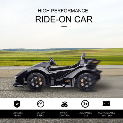 12V Black Lamborghini GT Kids Ride-On Sports Car with Remote Control