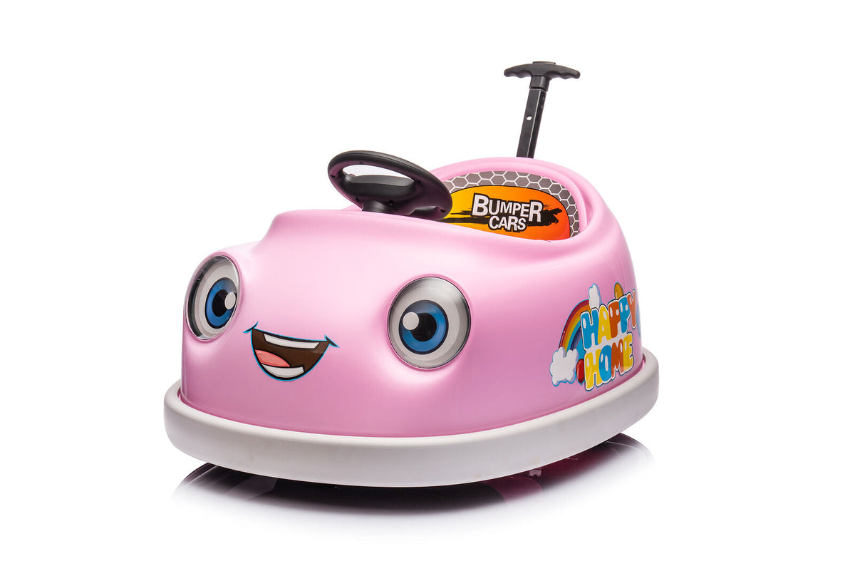 12V Dual Drive Electric Ride-On Bumper Car for Kids with Pushrod and Dinner Plate Design