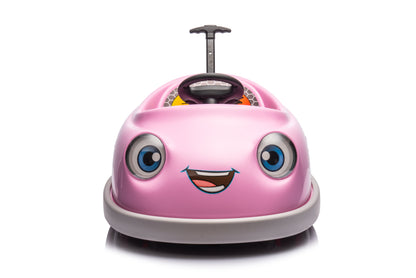 12V Dual Drive Electric Ride-On Bumper Car for Kids with Pushrod and Dinner Plate Design