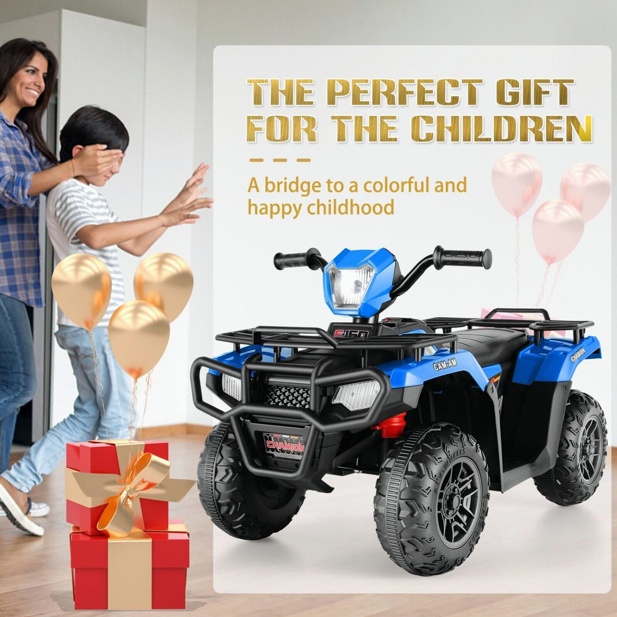 Electric 4-Wheeler Quad for Kids with 12V Battery and Dual 30W Motors