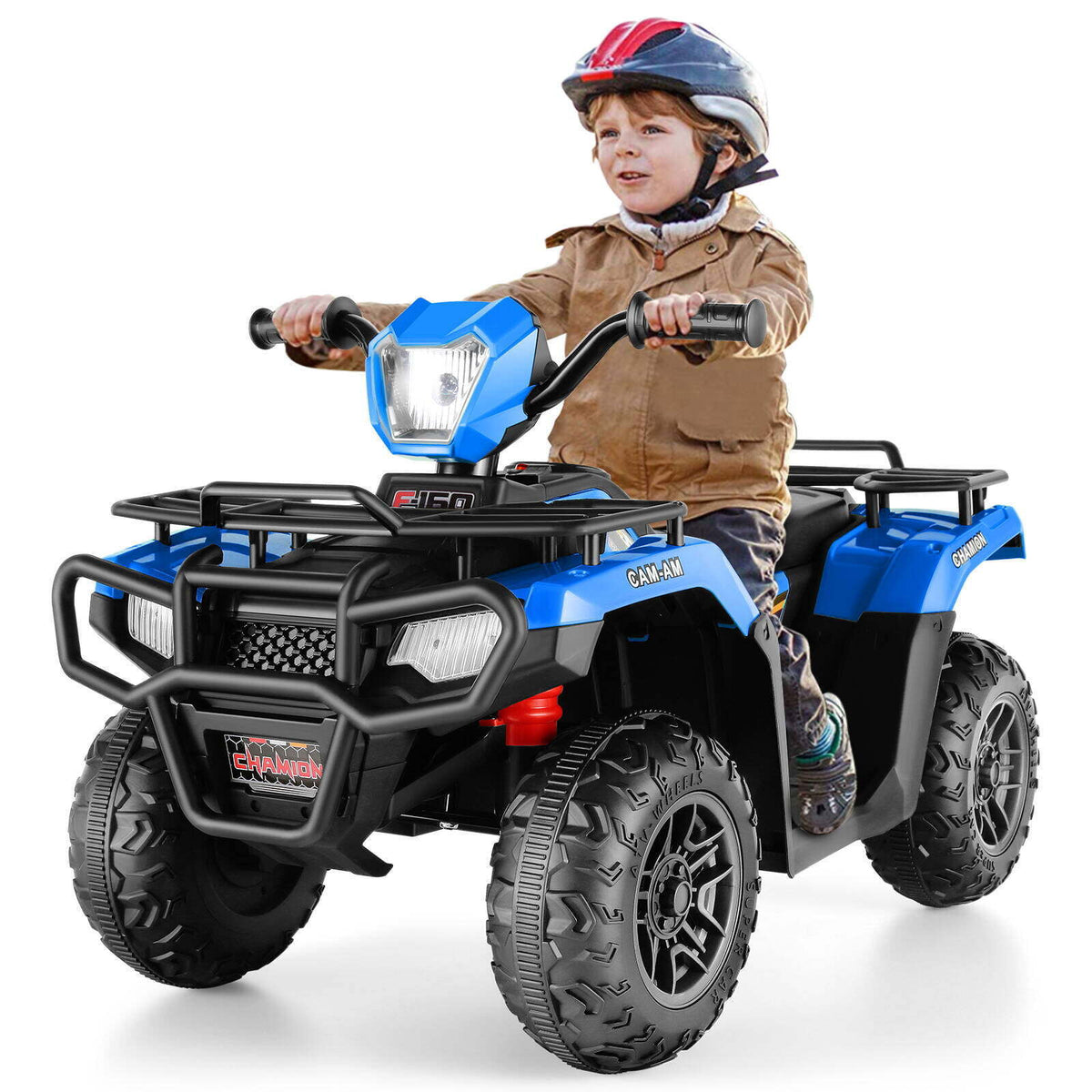 12V Quad for Kids with LED Lights and Dual Speed Options