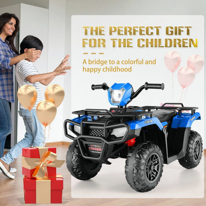 12V Quad for Kids with LED Lights and Dual Speed Options