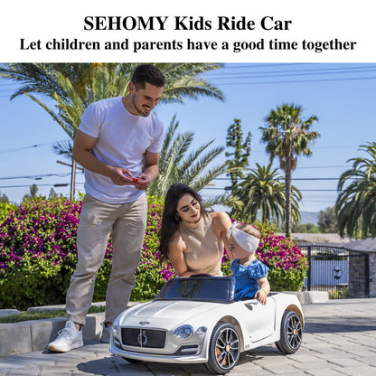 12V Electric Bentley Style Ride On Car for Kids with Remote Control and AUX