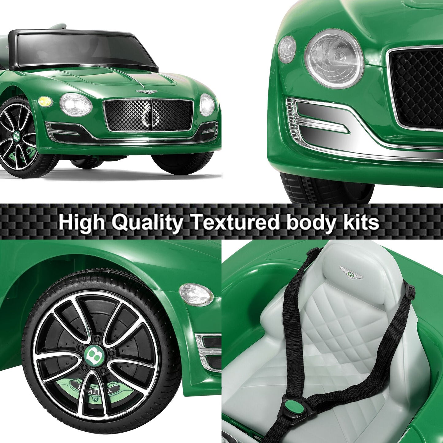 12V Electric Bentley Style Ride On Car for Kids with Remote Control and AUX