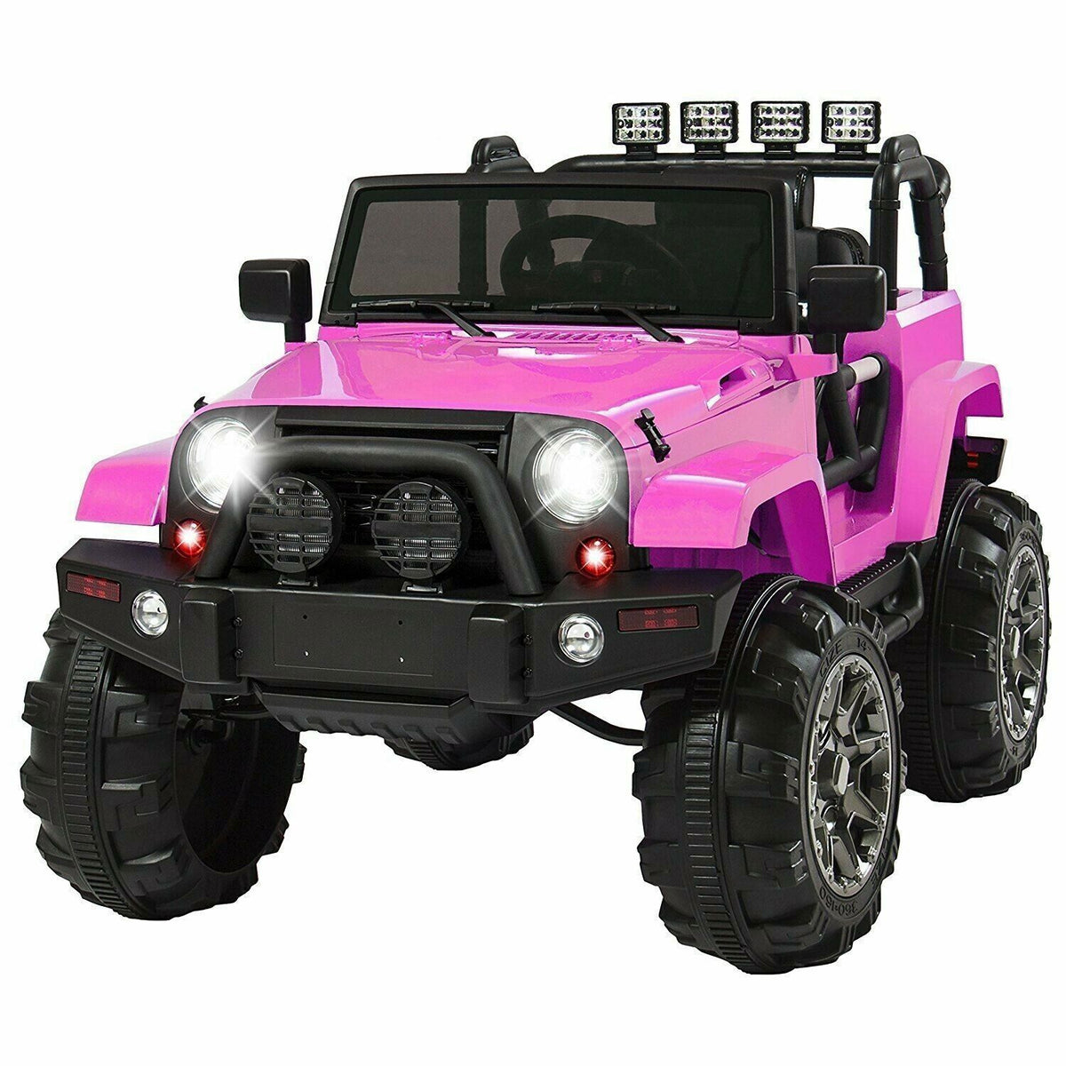12V Electric Jeep Ride-On Toy with Remote Control and Lights for Toddlers
