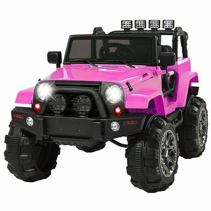 12V Electric Jeep Ride-On Toy with Remote Control and Lights for Toddlers