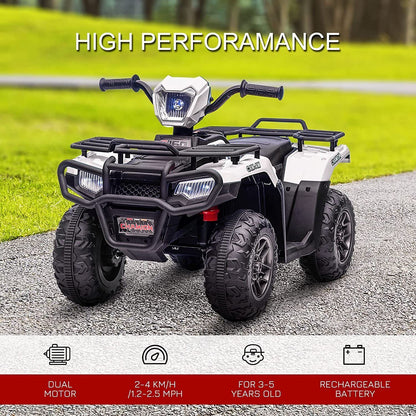 12V Electric Kids ATV Quad Car - Black, Suitable for Ages 3-6 Years