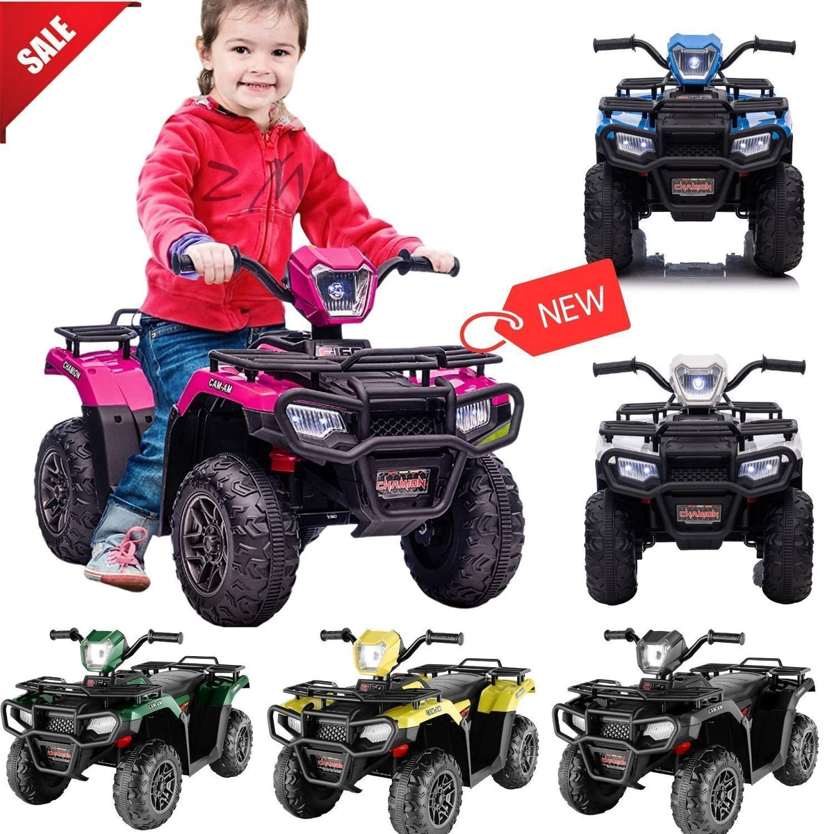 12V Electric ATV Quad for Kids Ages 3-6 in Sleek Black Design