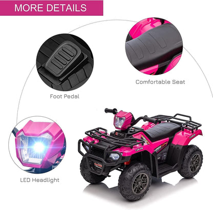 12V Electric ATV Quad for Kids Ages 3-6 in Sleek Black Design