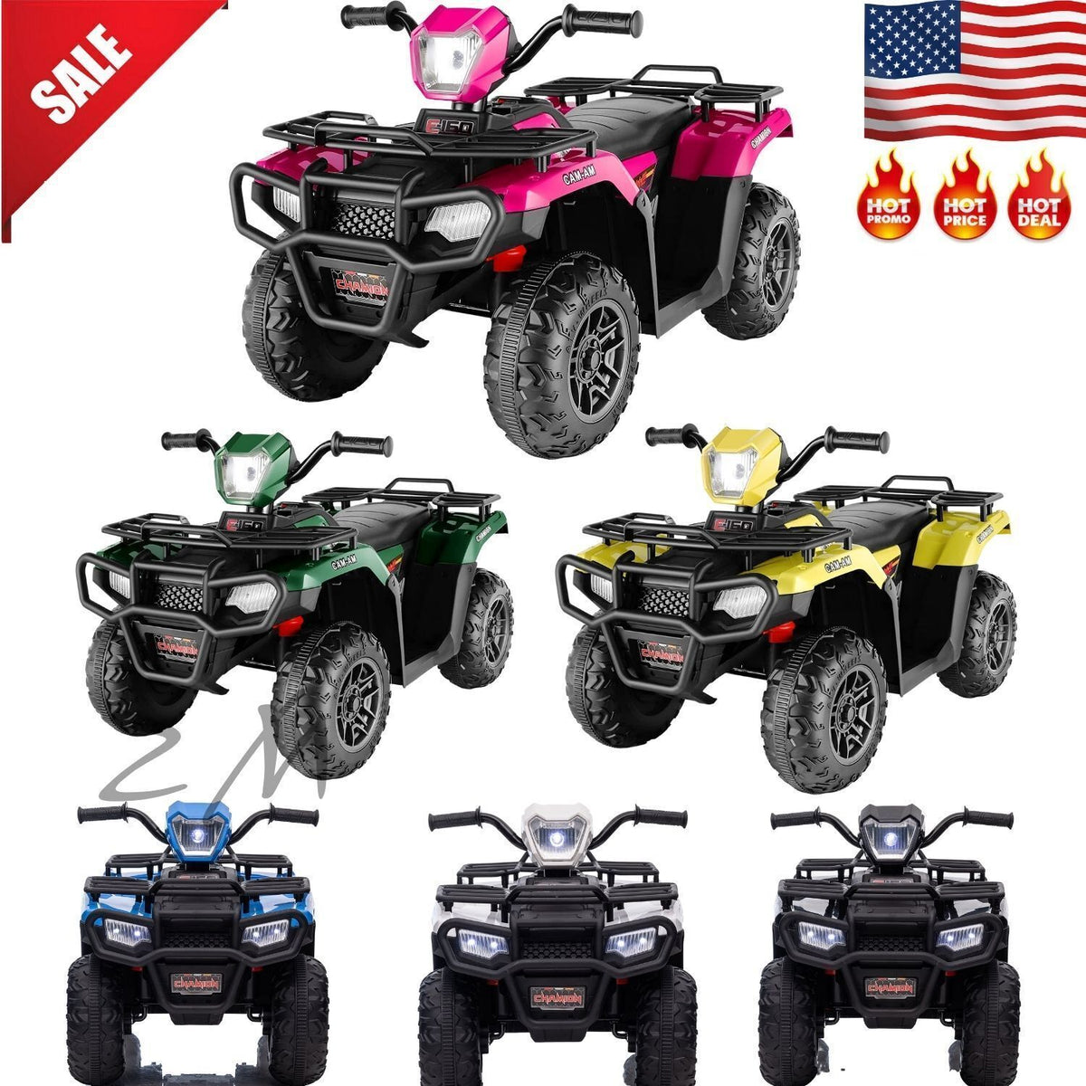12V Electric Kids ATV Quad Car Truck in Black - Suitable for Ages 3-6 Years