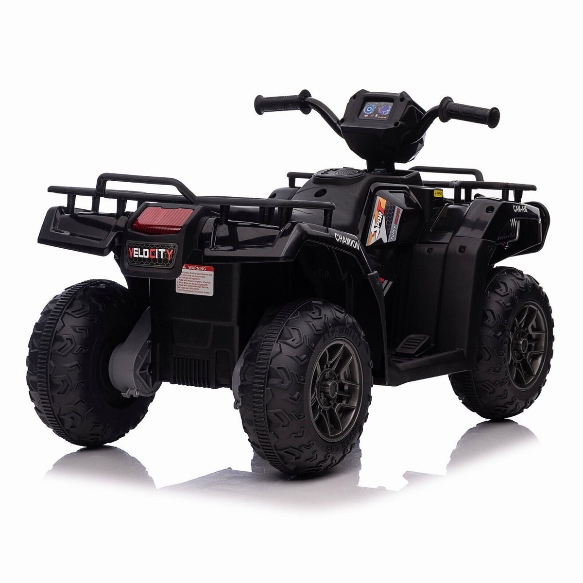 12V Electric Ride-On ATV for Kids - Black Quad Truck for Ages 3-6
