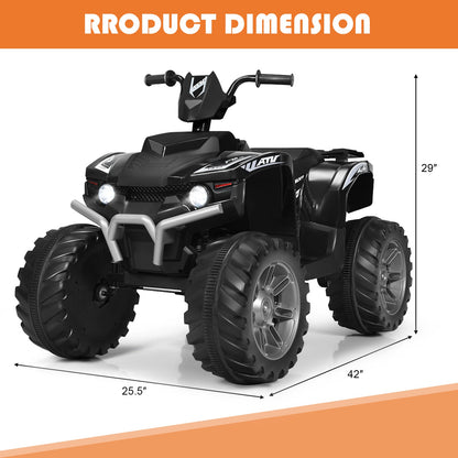 12V Electric Kids Quad ATV Ride On Car with LED Lights - The Perfect Ride for Your Little One!