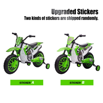 12V Electric Kids Ride On Dirt Bike with Training Wheels - Motorbike Fun for Little Riders
