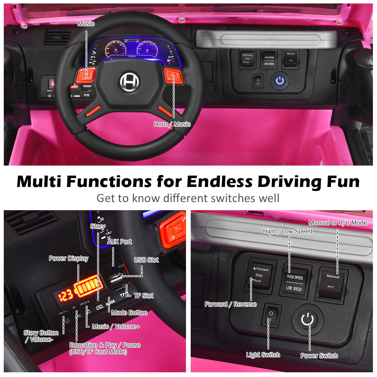 12V Electric Kids Ride On Jeep Car with Remote Control - Perfect for Little Adventurers!