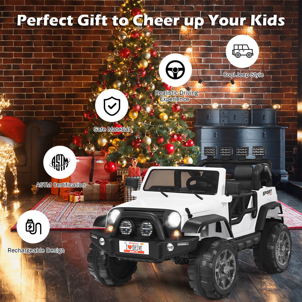 12V Electric Kids Ride On Jeep Car with Remote Control - Perfect for Little Adventurers!