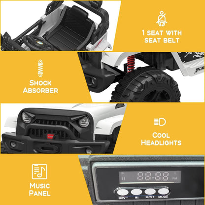 12V Electric Kids Ride On Jeep with Bluetooth Remote and Safety Belt