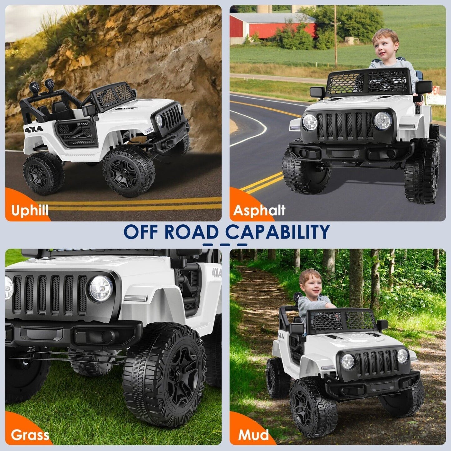 12V Electric Ride On Jeep Toy Car with Remote Control for Boys and Girls