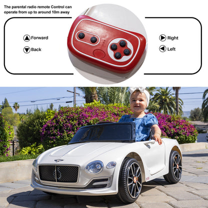 Licensed Bentley Style 12V Electric Ride On Car for Kids with LED Remote Control