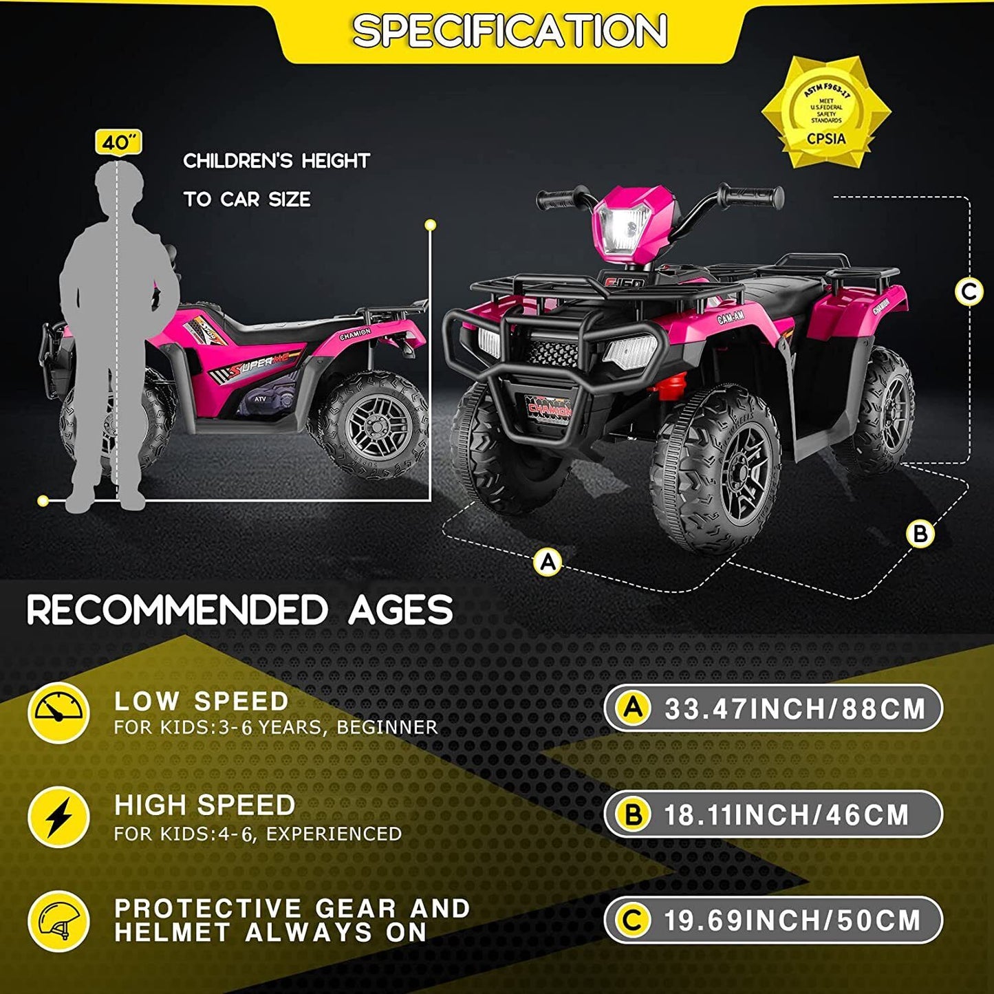 12V Electric Ride-On ATV for Kids with USB/MP3 Player - Perfect Gift for Ages 3-6!