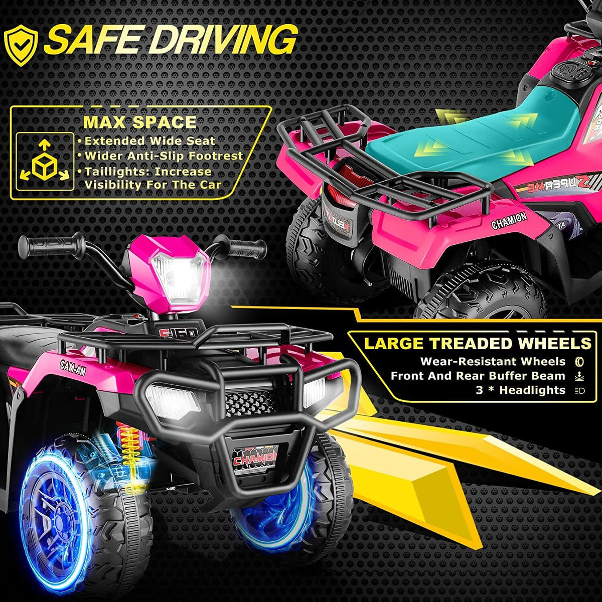 12V Electric Ride-On ATV for Kids with USB/MP3, Perfect Gift for Ages 3-6