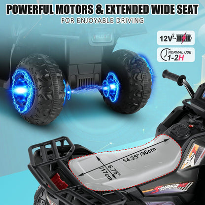 12V Electric Ride-On ATV Toy Car with USB/MP3 for Kids Ages 3-6