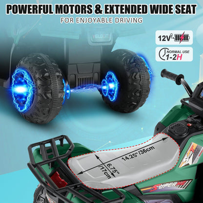 12V Electric Ride-On ATV Toy Car with USB/MP3 for Kids Ages 3-6