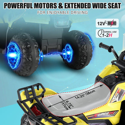 12V Electric Ride-On ATV Toy Car with USB/MP3 for Kids Ages 3-6
