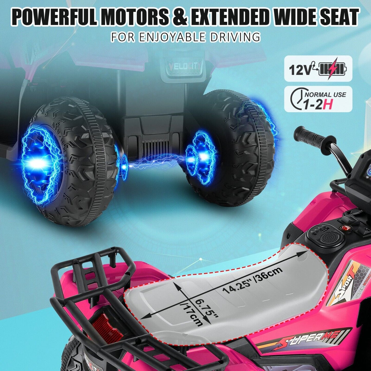 Electric ATV Ride-On Toy Car for Kids with USB/MP3, Suitable for Ages 3-6
