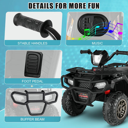 Electric ATV Ride-On Toy Car for Kids with USB/MP3, Suitable for Ages 3-6