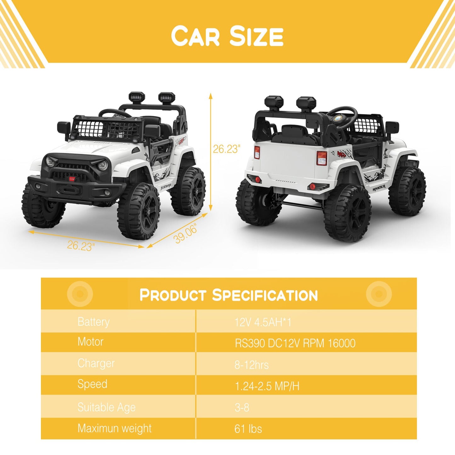 Rev Up the Fun: 12V Electric Truck for Kids with LED Lights and Spring Suspension