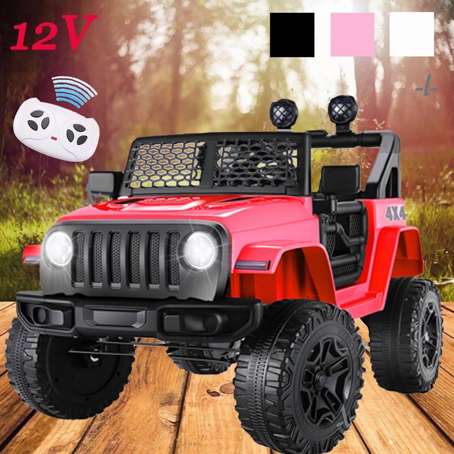 2-Seater 12V Ride On Truck Toy for Kids with Parent Remote and LED Lights