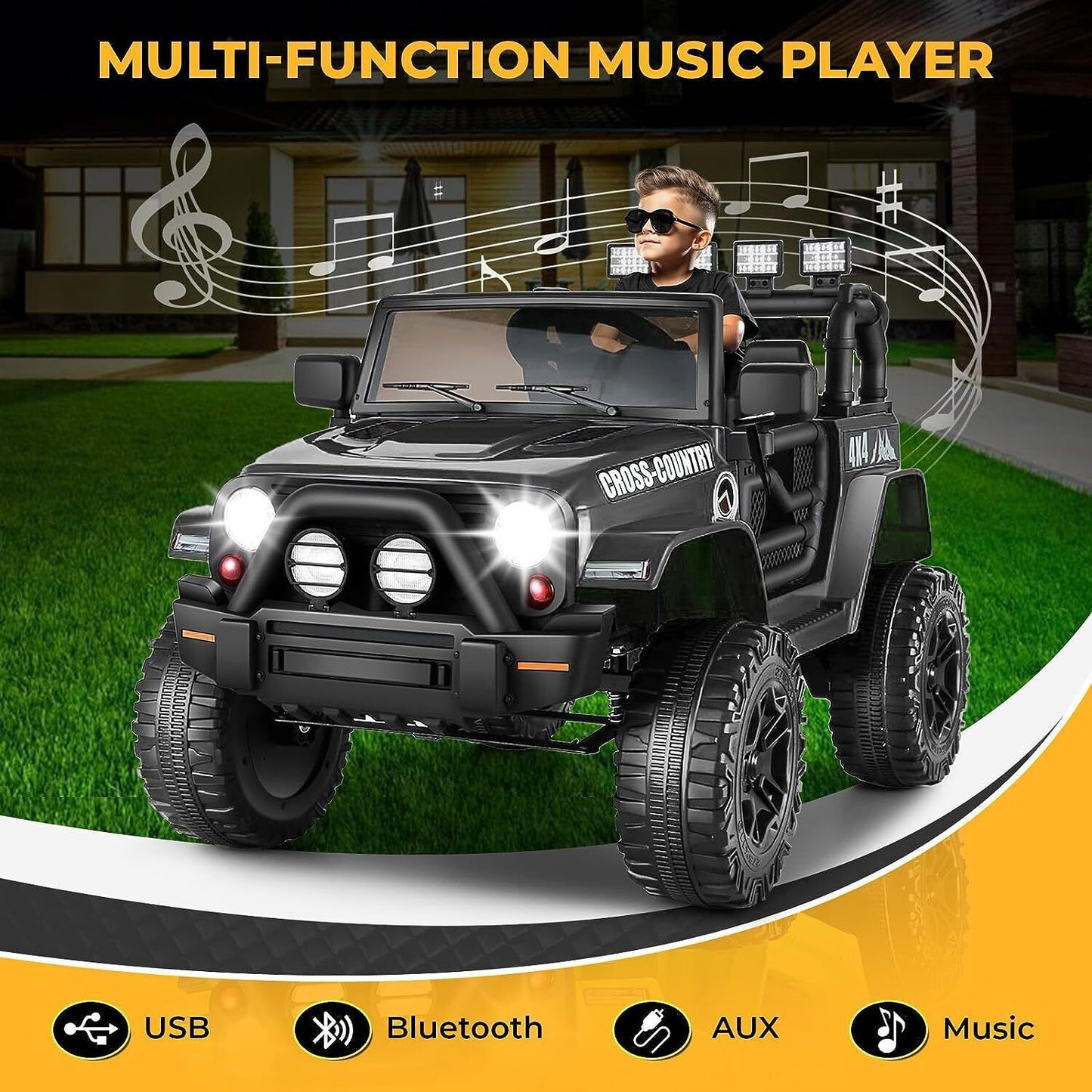12V Electric Truck Toy for Kids with Remote Control - Ride On Car with 4 Wheels