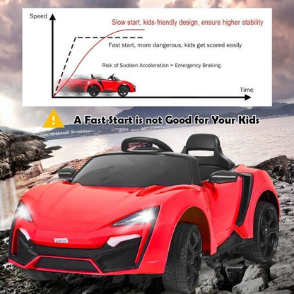 12V Electric Ride-On Car for Toddlers with Remote Control and Lights